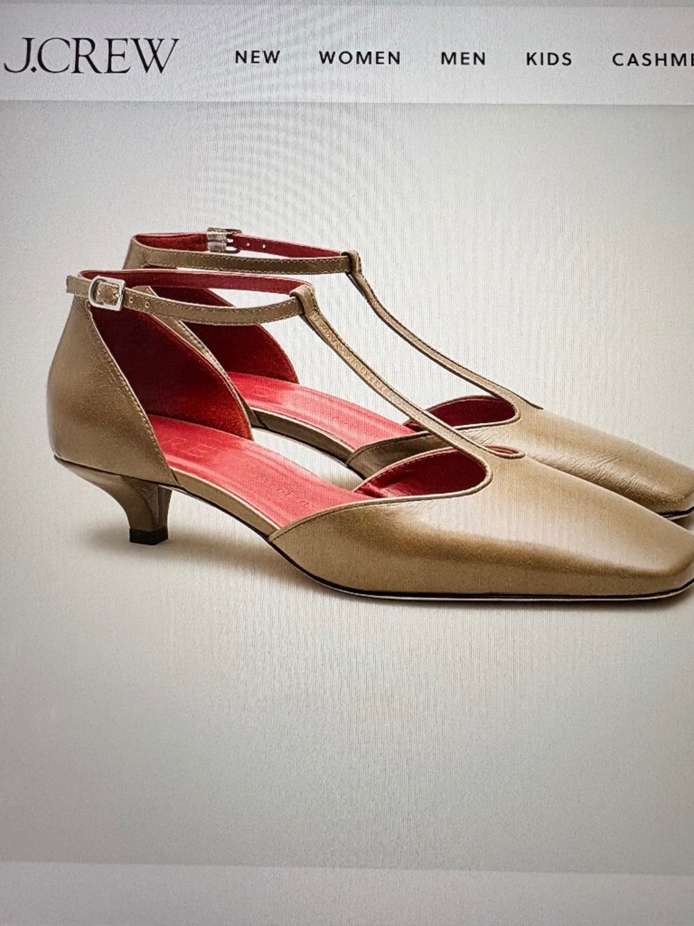 New In Box Made-in-Italy T-strap heels in leather